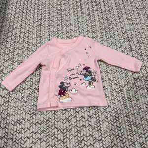 Disney Baby Pink Mini and Micky Long Sleeve Shirt